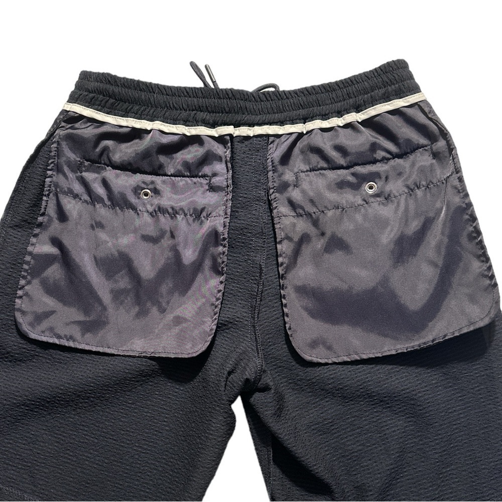 Zara Men’s  Navy Blue Seersucker Elastic Band Draw String Lightweight Shorts - Picture 4 of 11